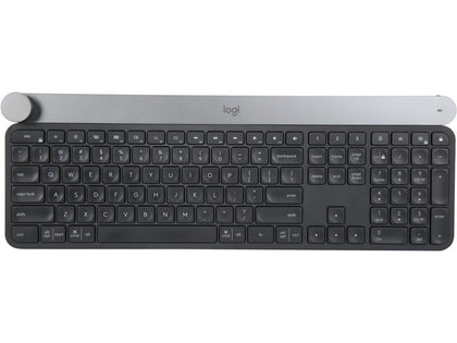 Logitech Craft Advanced Wireless Keyboard with Creative Input Dial and Backlit Keys, Dark grey and aluminum