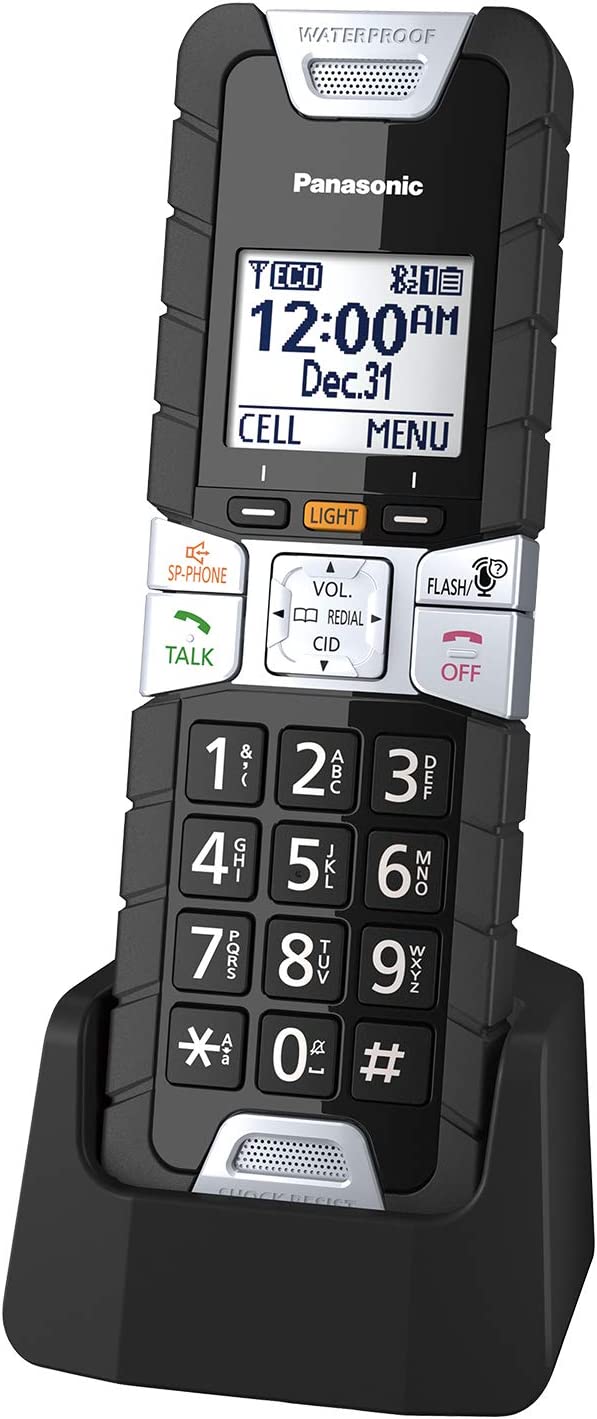 Panasonic Rugged Cordless Phone Handset Accessory Compatible with TGF5x, TGD5x and TGF24x Series Cordless Phone Systems - KX-TGTA61B (Black)