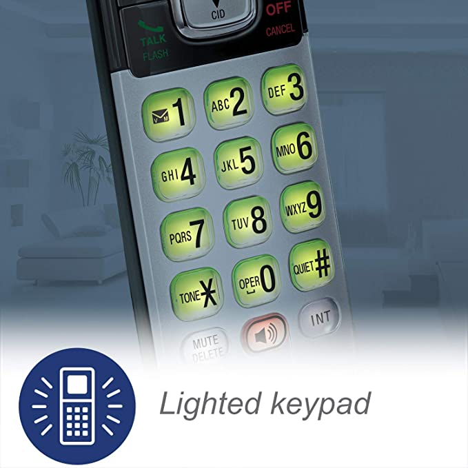VTech CS6609 Cordless Accessory Handset - Requires a compatible phone system purchased separately (VTech CS6619, CS6629, CS6648, or CS6649),Silver/black
