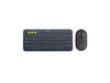 Logitech K380 Bluetooth Wireless Mini Keyboard and PEBBLE Bluetooth Mouse Thin&Light 1000DPI High Precision Optical Tracking Unifying Mouse Combo - Black