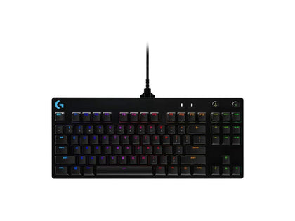 Logitech G PRO Mechanical Gaming Keyboard, Ultra Portable Tenkeyless Design, Detachable Micro USB Cable, 16.8 Million Color LIGHTSYNC RGB Backlit Keys