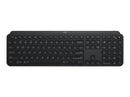 Logitech MX Keys Advanced Wireless Illuminated Keyboard, Backlighting, Bluetooth, USB-C, Apple macOS, Microsoft Windows, Linux, iOS, Android, Metal Build - Black